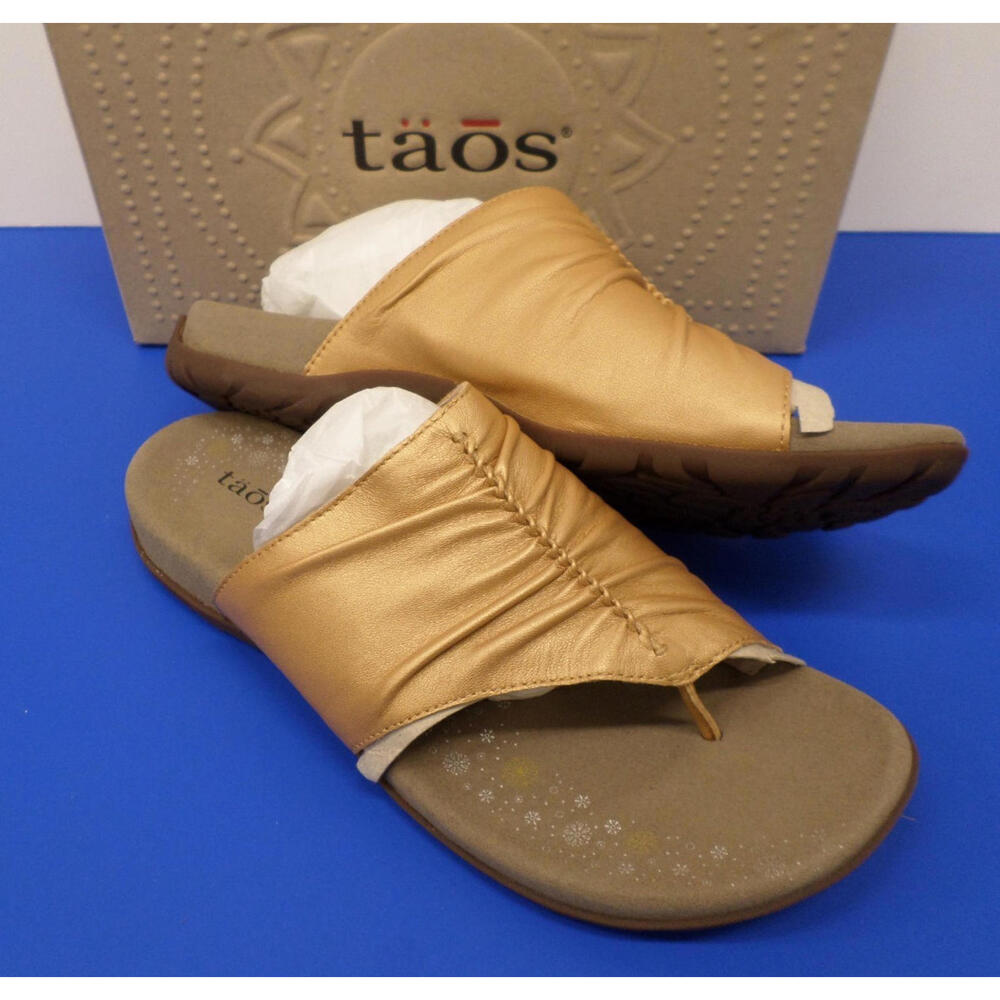 Taos GIFT 2 Sun Gold GT2-12045 Slip on Support Sandals Ladies Size US 12 Medium